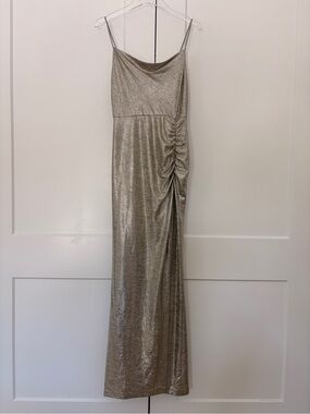 Avery G Silver Foil Maxi Dress